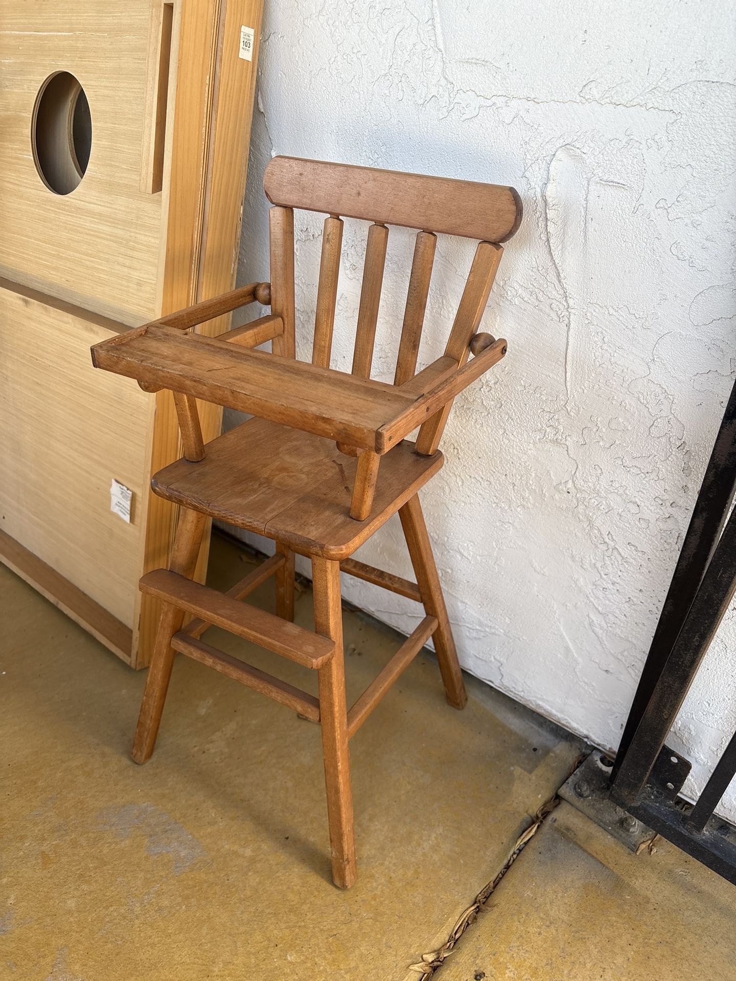 Antique Solid Wood Doll Chair