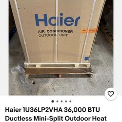 Brand New Haier 36,000 BTU Ductless Mini-Split Heat Pump – Complete System