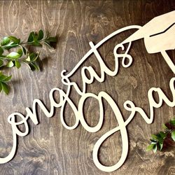 “CONGRATS GRAD “ wood sign 10”x20”