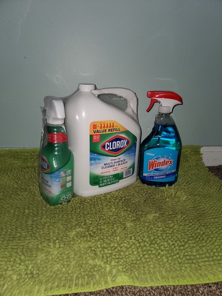 2 Clorox Cleanser 32oz & 180oz/1 Windex 36oz