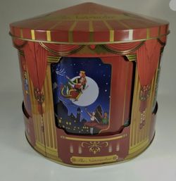 The Nutcracker Musical Carousel Cookie Tin 4 "Windows" W/4 Different Scenes