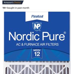 Nordic Pure 20x20x5 (19_5/8 x 19_7/8 x 4_3/8) Honeywell/Lennox Replacement MERV 12 Air Filter 1 Pack