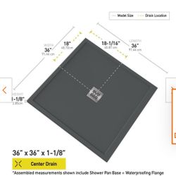 36”x36” SHOWER 🚿 BASE IN BLACK COLOR 