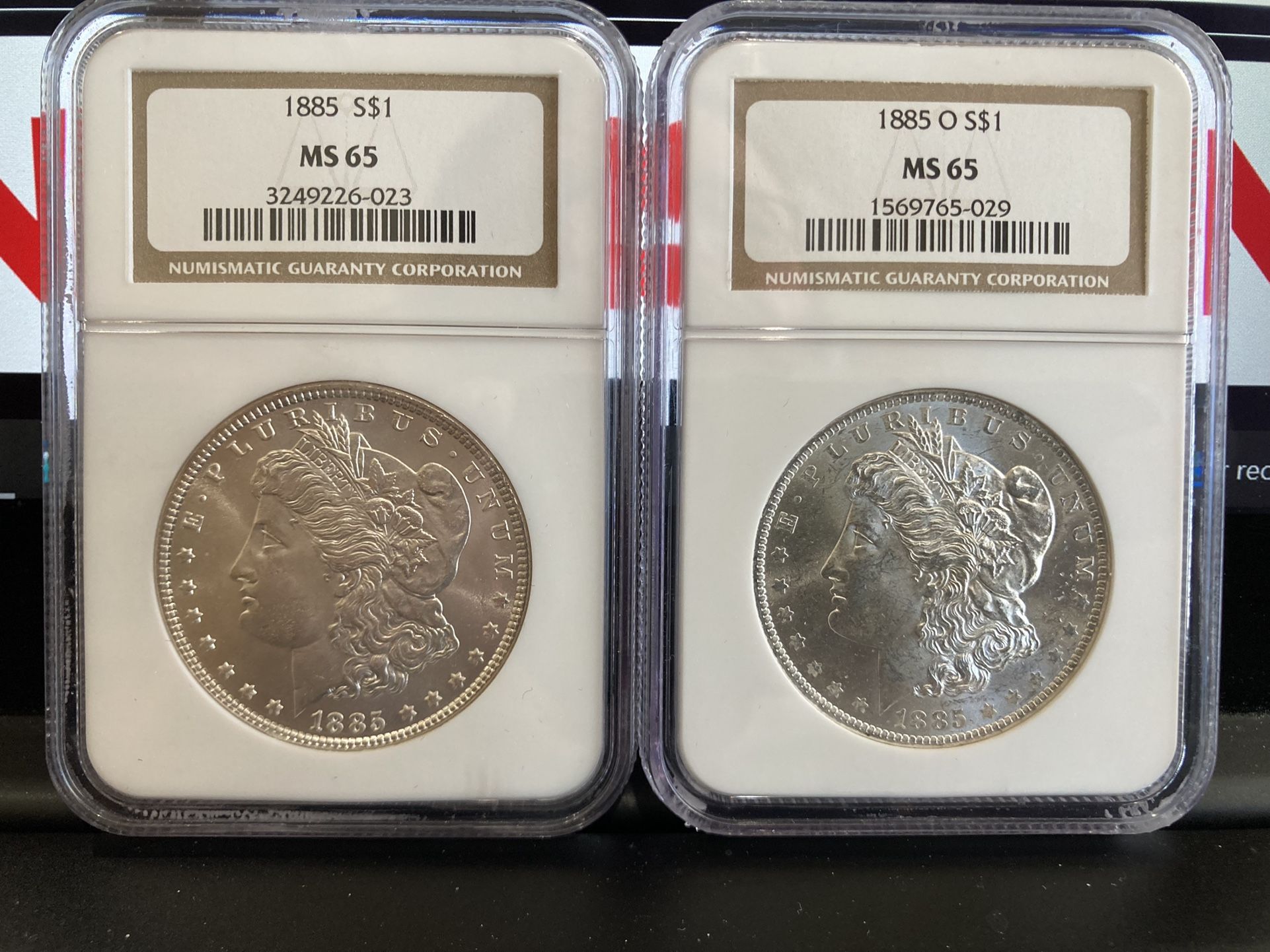 1885 O And P Morgan Silver Dollar Ngc Ms65