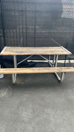 Steel frame picnic table