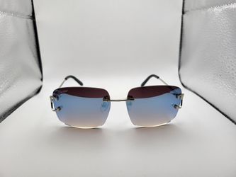 Cartier Glasses Rimless(Blue Mirror)