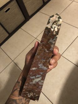 Moss Agate Obelisk