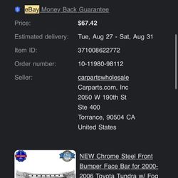 2000-2006 Tundra Headlights And Chrome Bumper