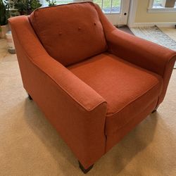 Upholstered Burnt Orange Accent Chair