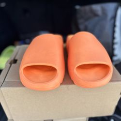 Yeezy Slides Enflame Orange Sz 10