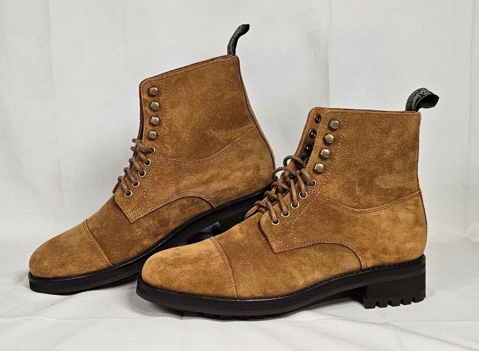 Polo Ralph Lauren Bryson Suede Cap-Toe Boot Men's 9 NWOT