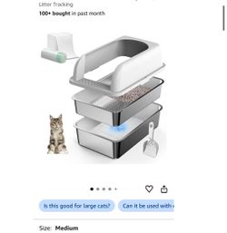 Stainless Steel Sifting Litter Box with Lid for Pine Pellets 19.7"x13.8"x5.9" High-Sides (j3)