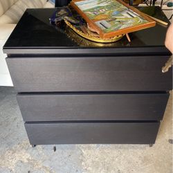 Small Black Dresser With Glass Top 