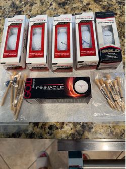 Golf balls and pins
