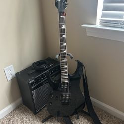 LEFT-handed Ibanez Guitar And Acoustic Amplifier