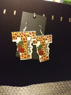 Tea For Teacher Handmade Leather Earrings