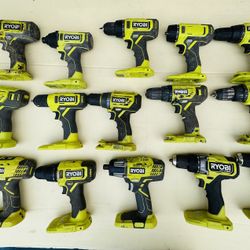 Ryobi ONE+ 18V Drills – Lot of 15 – For Parts or Repair