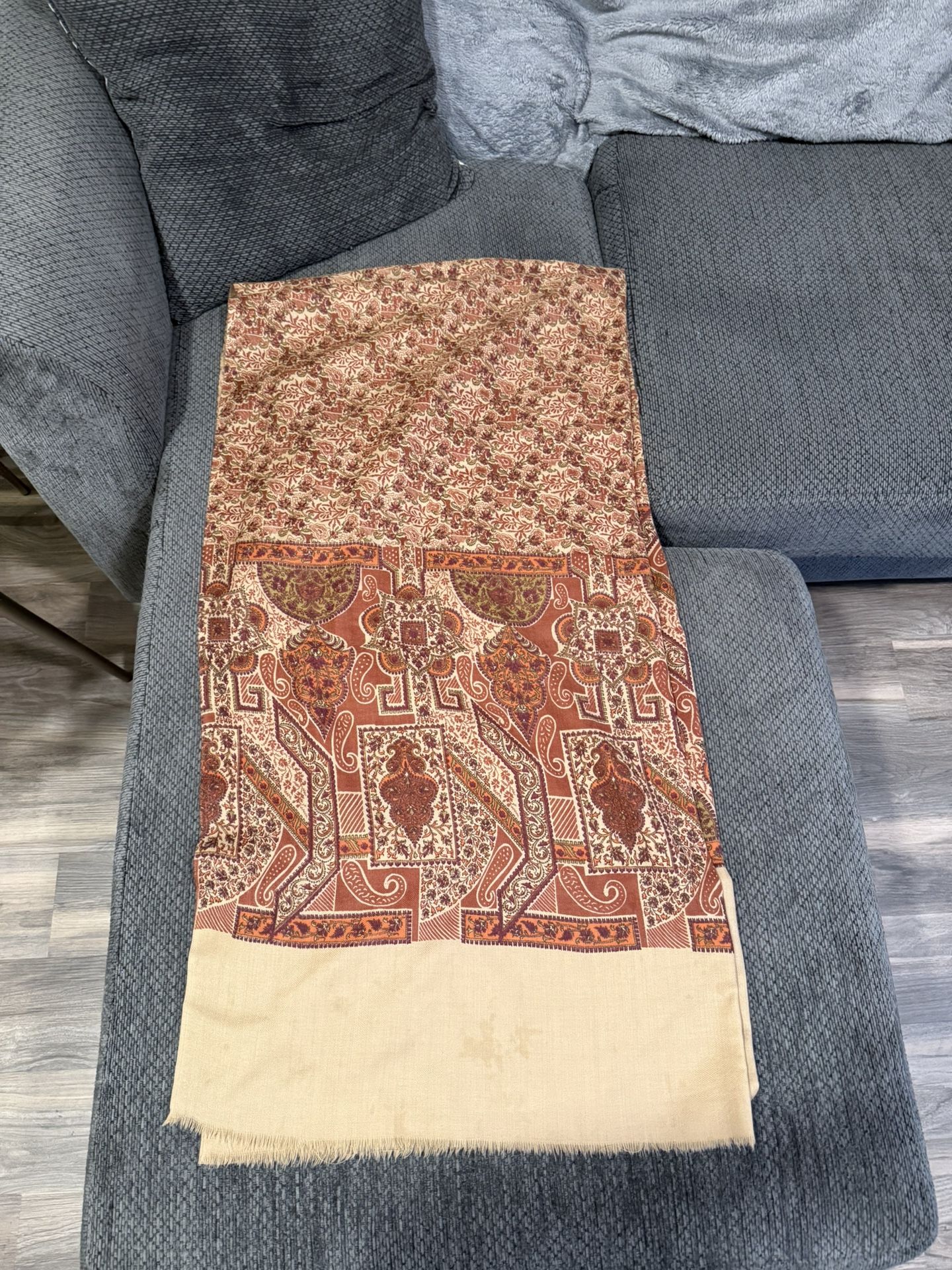 Indian style shawl or blanket - 42 inches folded