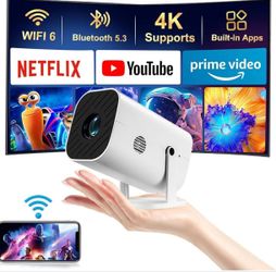 Mini Projector With Wifi And Bluetooth, 1080P Portable