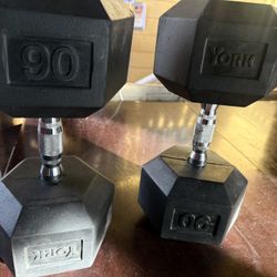 York Rubber Hex Dumbbell 