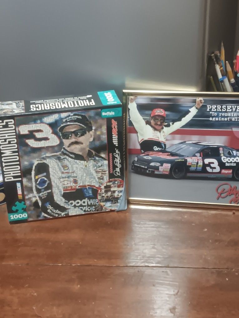Dale Earnhardt Memorabilia Never Open 1000 Piece Puzzle And Picture Frame