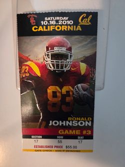 USC Game used Ticket 🎟 10/16/2010 vtg