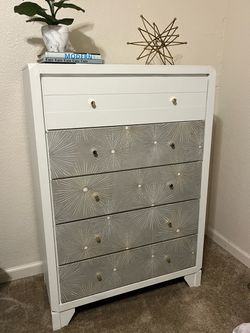 Refinished Solid Wood 5 Drawer Dresser