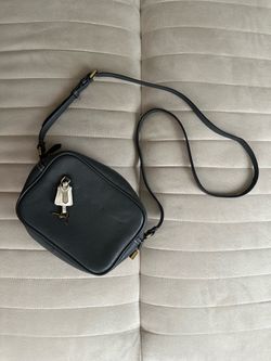 Jcrew Grey Leather Crossbody Camera Bag