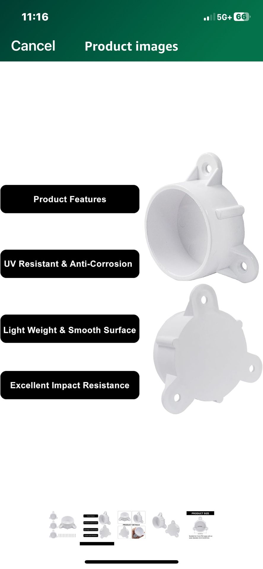 2 Inch PVC Flange Cap Fittings Pack Of 4