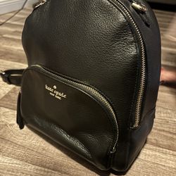 Kate Spade  mini black  leather backpack