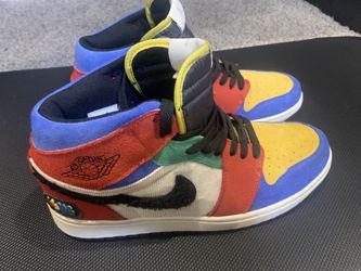 Air Jordan 1 Mid — Multicolor Suede/Corduroy — Size 10 US