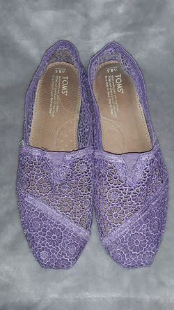 TOMS 8.5 Wms Purple Moroccan Lace Classic Flats