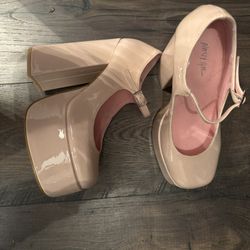 Nasty Gal Shoes Baby Pink Platform Heels Size 5