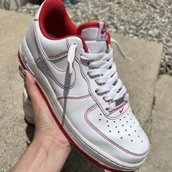 nike air force 1  - university red w contrast stitch
