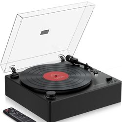 Magnetic AT-3600L Cartridge, Bluetooth in & Out, Hi-Fi Stereo Speakers, Aux in Headphone, RCA Out with Remote Control