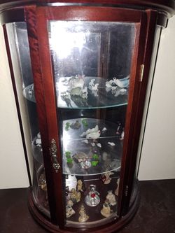 Small Wood and Glass Curio Cabinet