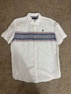U.S. Polo Assn. White Striped Button-Down Shirt