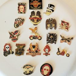 18 Vintage Biker Pins From 80s & 90s