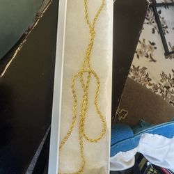 18k Gold   Italian Rope Link Chain about 24” long(Read Post)