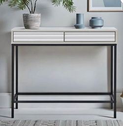 Brand New 35ln. White Wood Console Table