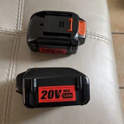 WA 3520 20 Volt 6.0ahtool Batteries 2 Pcs