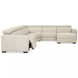 Macys LEATHER Modular Sectional Recliner Chaise 