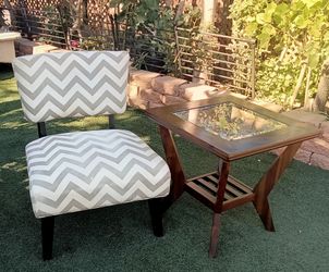 IKEA Chair with Glass Top Table