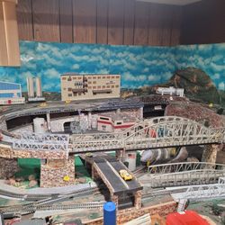 Vintage HO trains And Display
