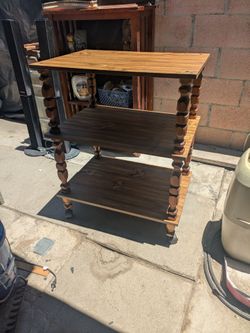 3 tier wooden bar cart/microwave stand/ book shelf