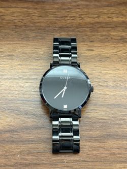Guess Men's Diamond-Accent Black Stainless Steel Bracelet Watch 44mm - Black