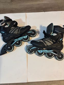 Size 9 – Rollerblade Zetrablade Women’s Inline Skates Black Light Blue 80mm