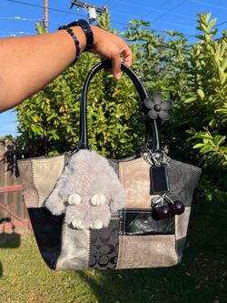 RARE COACH Black Bleeker Patchwork Shoulder Bag