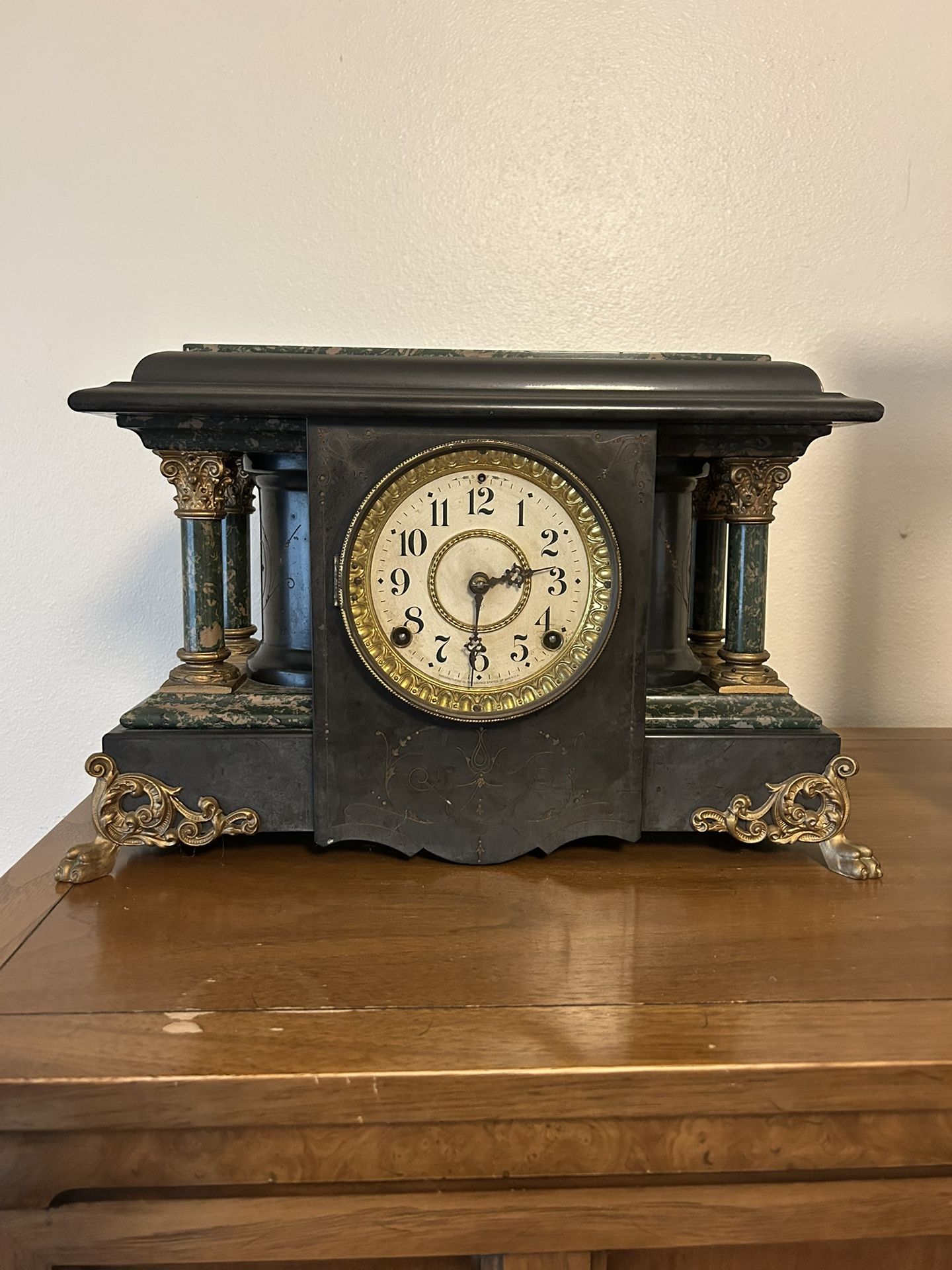Seth & Thomas “Black” Adamantine Mantel Clock