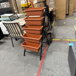 SEJOV 4FT Vertical Raised Garden Bed, 5 Tiers Planter Box with Drainage System for Herb Vegetables Flowers, Elevated Garden Bed Perfect for Patio Balc